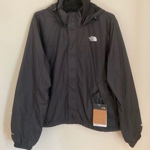 North Face women’s black hooded windbreaker jacket L large Hydrenaline NWT